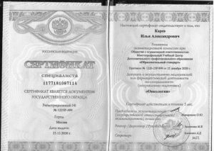 Дипломы и сертификаты Карев Илья Александрович - фото 2