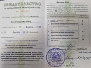 Дипломы и сертификаты ФЕДОТОВ ВЛАДИМИР ЮРЬЕВИЧ - фото 6